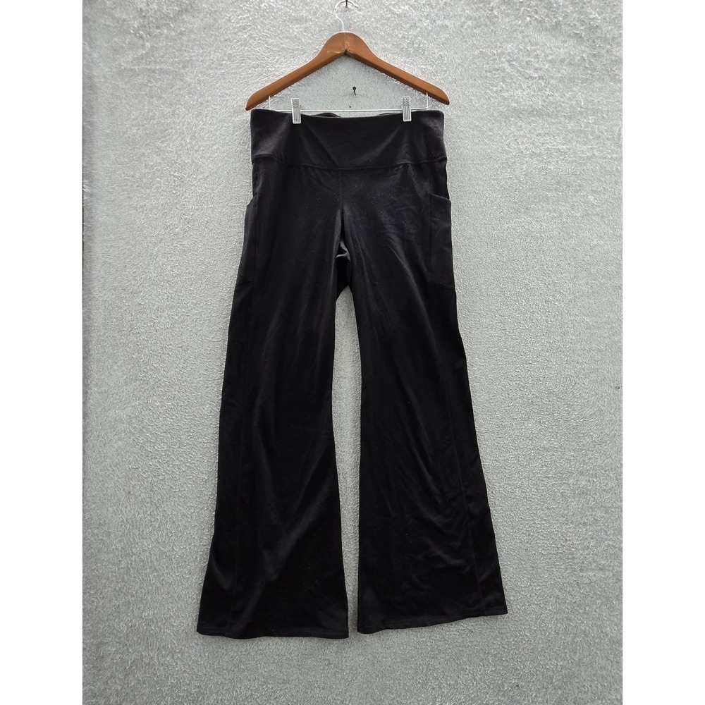 Fabletics Women Activewear‎ Pants 2X Black Cold Weather Pocketed Mini Flare NWT